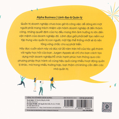 Lãnh Đạo Giỏi Phải Biết Tạo Niềm Vui (Tặng Notebook tự thiết kế)