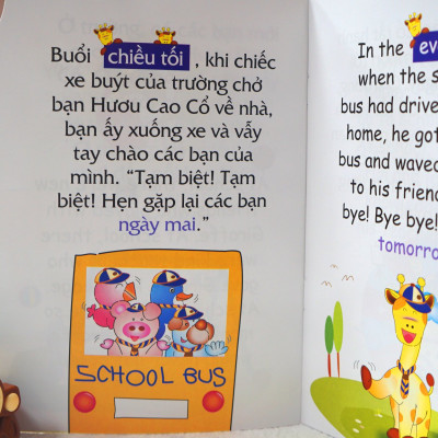 Bộ 12 Truyện tranh song ngữ Việt Anh rèn thói quen tốt cho bé - Đinh Tị - thích hợp bé 3-12 tuổi