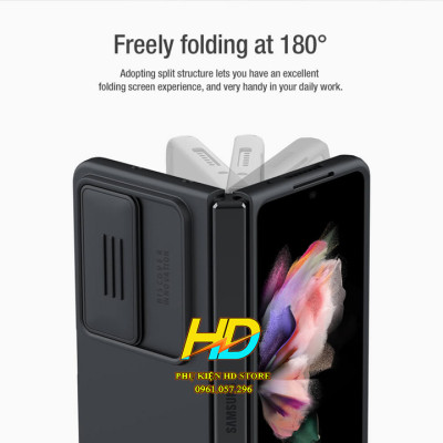 Ốp Lưng Bảo Vệ Camera Dành Cho SamSung Z Fold4 5G Chính Hãng Nillkin CamShield Silky Chống Sốc, Có Nắp Trượt Bảo Vệ Camera - Hàng Chính Hãng