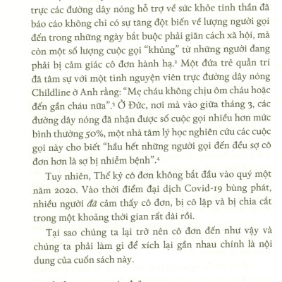Thế Kỷ Cô Đơn - Xích lại gần nhau trong một thế giới ngày càng xa cách