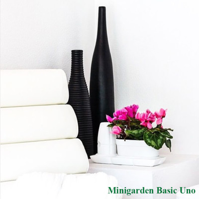 Chậu Trồng Cây Thông Minh Tự Động Tưới Basic Uno, làm bằng chất liệu nhựa PP Chống UV giúp cây phát triển tốt ngay cả trong môi trường nắng nóng, nhập khẩu Châu Âu