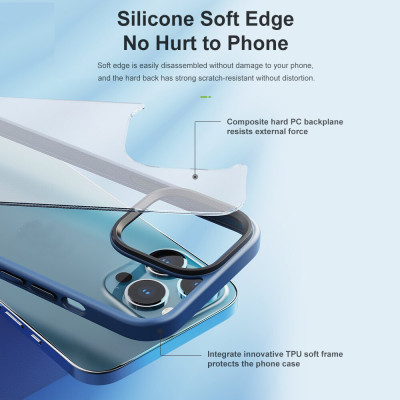 Ốp lưng chống sốc viền cao su cho iPhone 14 Pro Max (6.7 inch) thiết kế m ặt lưng trong suốt Hiệu Rock hybrid tective Case (độ đàn hồi cao, bảo vệ toàn diện, tản nhiệt tốt) - hàng nhập khẩu
