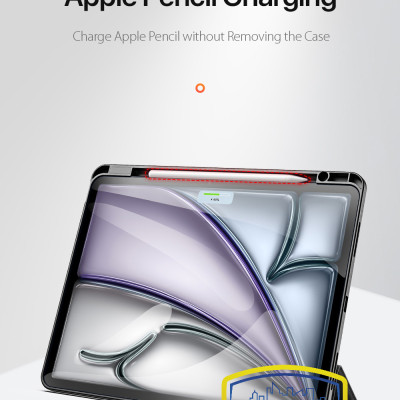 [iPad Air 6 M2] Bao Da Chính Hãng Dux Ducis Domo Kèm Khay Đựng Bút Dành Cho iPad Air 6 M2 -11 inch 2024. iPad Air 6 M2 - 13 inch 2024 - Hàng Nhập Khẩu 