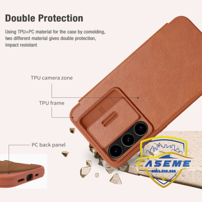 Bao Da Nillkin Qin Pro Dành Cho Galaxy S24 FE Thiết Kế Sang Trọng, Bảo Vệ Toàn Diện - Hàng Chính Hãng