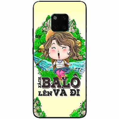 Ốp lưng in cho Huawei Mate 20 Pro Mẫu Xách Balo Lên Nữ