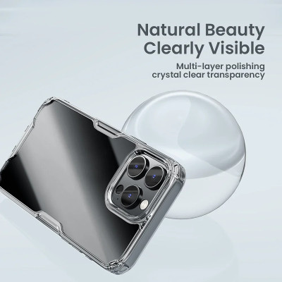 Ốp lưng dành cho iPhone 16 Pro Max, iPhone 16 Pro, iPhone 16 Plus, iPhone 16 hiệu NILLKIN Nature TPU Pro trong suốt chống sốc cao cấp - Hàng chính hãng.