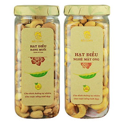 Combo Hạt Điều Nghệ Mật Ong Hải Long (250g) + Đậu Phộng Mè Cay Hải Long (250g)