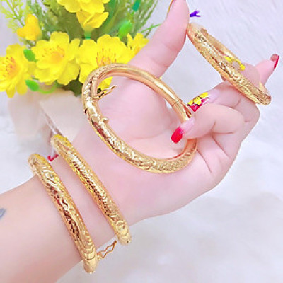 Vòng Tay Nữ ( 01 Vòng ) Bọng Khóa Gài Mạ Vàng 24K - MS 120.20.11