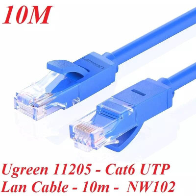 Ugreen UG11205NW102TK 10M Màu xanh Cáp mạng LAN CAT6 UPT - HÀNG CHÍNH HÃNG