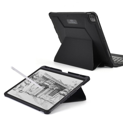 Case bao da bàn phím không dây Bluetooth cho iPad Pro 12.9 2021 Chip M1 / 2020 / 2018 có ngăn đựng bút hiệu CHOETECH BH-010 (cảm ứng mượt mà, gập nhiều hướng, trang bị bàn phím bấm) - hàng nhập khẩu