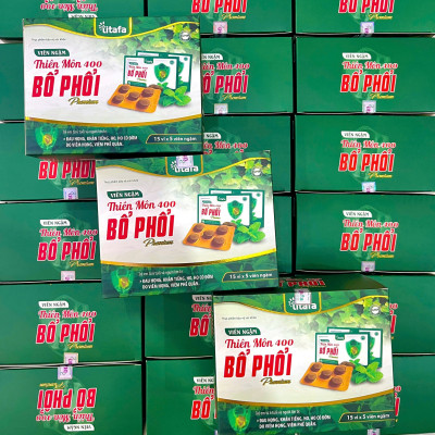 Viên ngậm Thiên Môn 400 Bổ Phổi Premium – Giúp giảm nhanh ngứa rát họng, đau họng, khản tiếng, ho (hộp 15 vỉ x 5 viên) [Chính hãng TITAFA]  