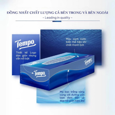 Lốc 4 Khăn Giấy Hộp Tempo 86 Tờ - Không Mùi