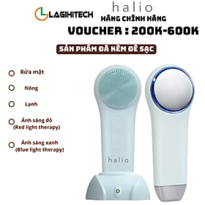 Máy Rửa Mặt Massage Tích Hợp Liệu Pháp Ánh Sáng Và Nhiệt Halio Multi-Task Cleansing & Massaging Device - Hàng Chính Hãng