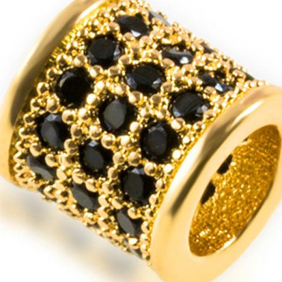Combo 4 cái charm hợp kim đính đá hình trụ tròn  xỏ ngang -  Ngọc Quý Gemstones