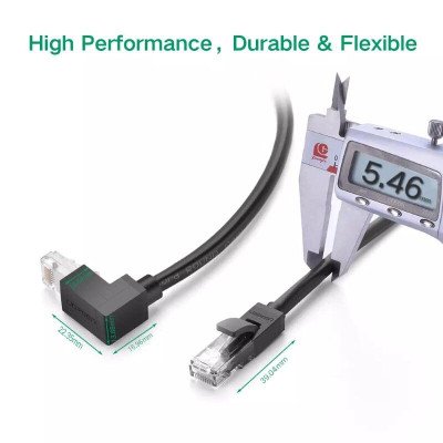 Ugreen UG30833NW115TK 1M màu Đen Cáp mạng CAT6 UTP 90 độ - HÀNG CHÍNH HÃNG