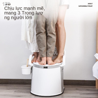 Toilet di động, Bồn cầu di động cho người già có tay vịn kèm bô bên trong, có tựa lưng chắc chắn cao cấp CHÍNH HÃNG