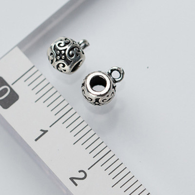 Charm bạc hình trụ xỏ ngang để gắn charm treo - Ngọc Quý Gemstones