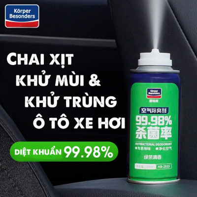 Chai Xịt Khử Mùi Ô Tô Cao Cấp KC 99,98%: Khử Khuẩn Nội Thất, Điều Hòa, Phòng Ngủ Tự Động