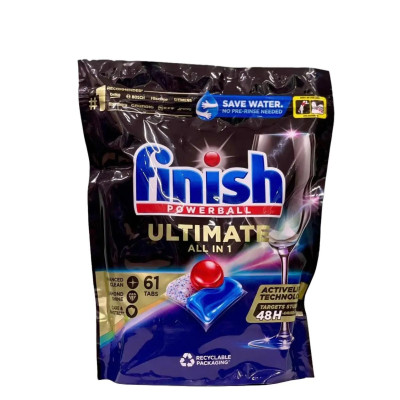 Viên rửa bát Finish Ultimate All in one 61 viên - Siêu sạch Cao cấp nhất 14 chức năng- Nhập khẩu chính hãng 