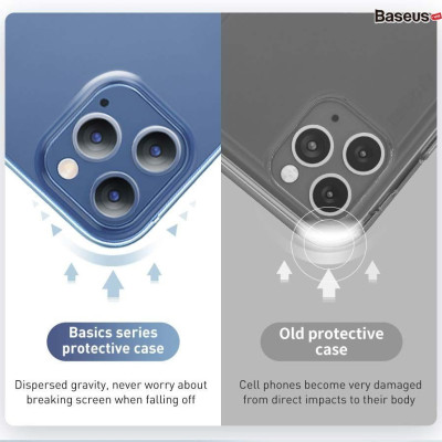Ốp lưng trong suốt Baseus Simple Case dùng cho iPhone 12 mini / iPhone 12 / iPhone 12 Pro / iPhone 12 Promax (Ultra Slim, High Transparent, Soft TPU Silicone)_ Hàng Nhập Khẩu