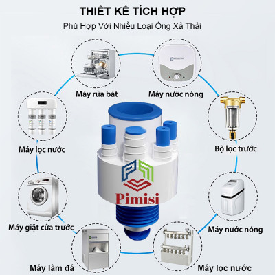 Bộ Đầu Nối Ống Thoát Nước Pimisi PDT-501 Ngăn Mùi | Chính Hãng 