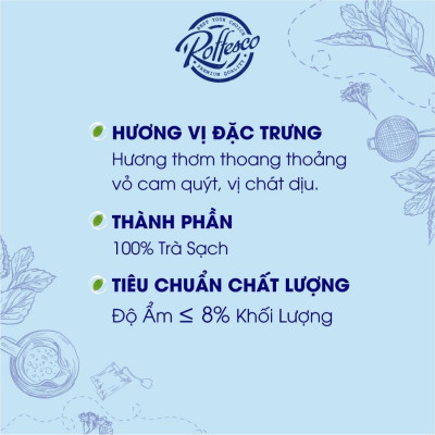 Trà Đen ROFFESCO PREMIUM BLACK TEA Hương Vỏ Cam Thuần Khiết Làm Hoàn Toàn Từ Trà Sạch Tốt Cho Sức Khỏe Túi 400g