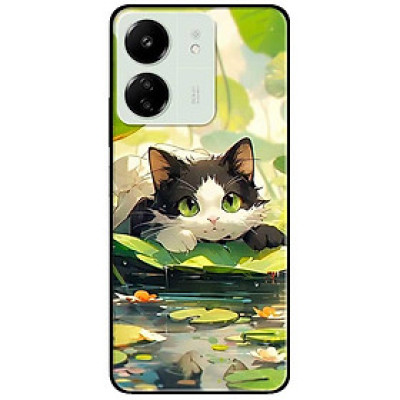 Ốp lưng Redmi 9T - 13C - 13 4G - Redmi Note 13 4G - Note 13 Pro 4G - Note 13 Pro 5G - Mèo Tam Thể Lá Sen - Hàng Chính Hãng