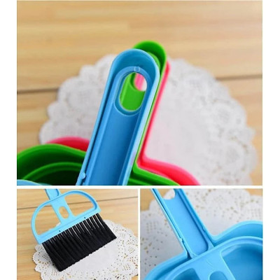 Dụng cụ vệ sinh nhà cửa thông minh 2 trong 1, chổi quét dọn mini kèm đồ hốt rác giúp dọn sạch bụi bám trên máy tính, góc tủ, cửa sổ,... GROFA- giao màu ngẫu nhiên