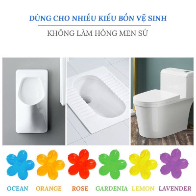Set 5 ống  Gel thơm khử bồn cầu   hình bông hoa  ,giúp khử mùi , khử trùng , vệ sinh diệt khuẩn  bảo vệ bồn cầu luôn sạch và thơm 
