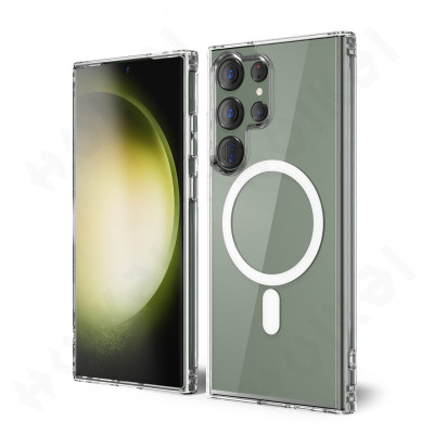 ốp lưng Magnetic cho Samsung Galaxy S24 Ultra / S23 Plus / S24Ultra / 23Ultra 5G hiệu HOTCASE Ultra Crystal Clear - thiết kế trong suốt, chống sốc chống va đập - Hàng nhập khẩu