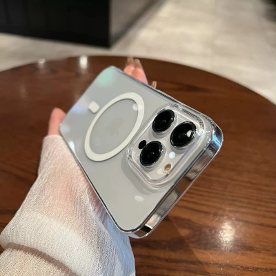 Ốp lưng sạc từ tính nam châm trong suốt cho iPhone 13 / 13 Pro / 13 Pro Max hiệu HOTCASE Magnetic - trang bị đệm khi 4 góc, Viền TPU chống sốc, lưng PC chống ố vàng - Hàng nhập khẩu