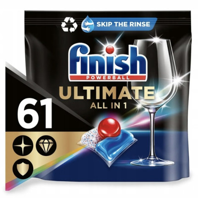 Viên rửa bát Finish Ultimate All in one 61 viên - Siêu sạch Cao cấp nhất 14 chức năng- Nhập khẩu chính hãng 