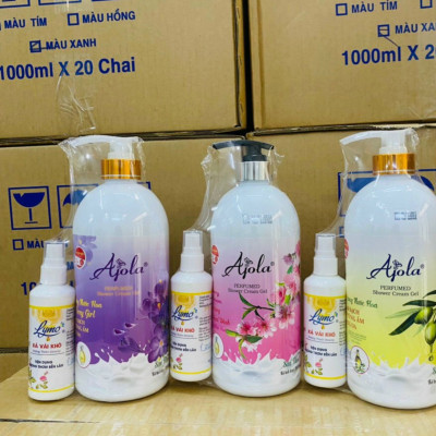 Phụ kiện đồ dùng nhà tắm -Chai sữa tắm 1000ml hương nước hoa cao cấp kèm chai xả vải khô 100ml , làm sạch cơ thể  giúp nuôi dưỡng và bảo vệ làn da
