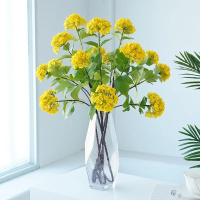 Hoa Cẩm tú cầu giả - Thân gỗ cành 3 bông hoa - Cây giả, hoa lụa Decor trang trí nhà cửa.