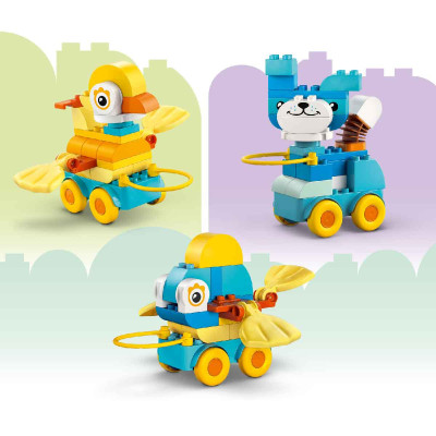 Đồ Chơi Lắp Ráp 3 Trong 1 Động Vật Đi Trên Bánh Xe LEGO DUPLO 10448 (58 chi tiết)
