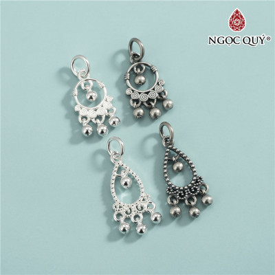 Charm bạc hình tròn cùng những quả bóng tròn treo - Ngọc Quý Gemstones