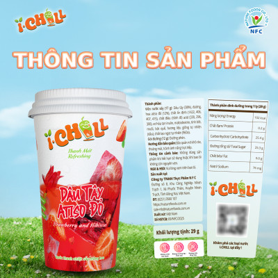 iChill Dâu Tây Atiso Đỏ Nước Thanh Nhiệt Sấy Thăng Hoa Từ Trái Cây Tự Nhiên