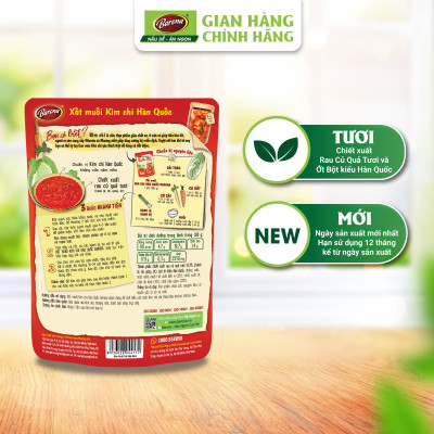Xốt Muối Kim Chi Hàn Quốc Barona 180g, combo 3 gói