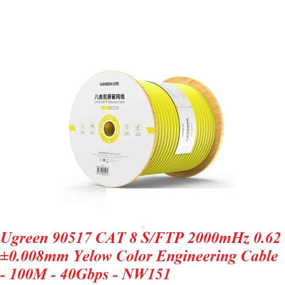 Ugreen UG90517NW151TK 100M CAT8 40Gbps 0.62±0.008mm màu Vàng Cáp mạng S/FTP lõi đồng nguyên chất - HÀNG CHÍNH HÃNG