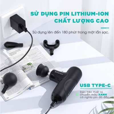 Máy massage Mini Cao Cấp KingTech A1 - Máy Mát Xa Cầm Tay Dùng Động Cơ Không Chổi Than - Hỗ Trợ Mát Xa Chuyên Sâu, Thư Giãn, Giảm Đau, Phục Hồi Cơ Bắp - Quà Tặng Nam Nữ, Sếp, Doanh Nghiệp