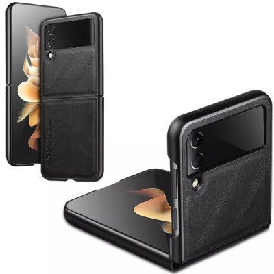 Ốp lưng dành cho Samsung Galaxy Z Flip 3 hiệu X Level lưng da chống sốc chống vân tay chống bẩn - Hàng nhập khẩu