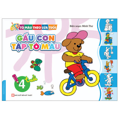 Bộ 4 Cuốn Tô Màu Theo Lứa Tuổi: Gấu Con Tập Tô Màu+ Chú Hề Vui Nhộn (Từ 3-6 Tuổi)