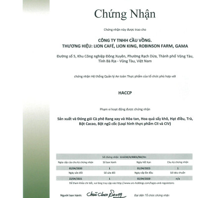 Cà Phê Muối Hạnh Nhân - Ê Cafe Muối Hạnh Nhân Hông - Lion Cafe - Ly 10 gói*18 gram
