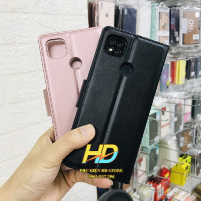 Bao Da Dạng Ví Dành Cho Redmi 10A Chính hãng Hanman Có Ngăn ví đựng tiền và thẻ, có quai gài chắc chắn - hàng chính hãng