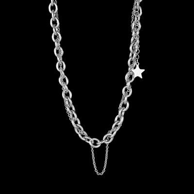Dây chuyền vòng cổ mix chain tua rua dài ngôi sao cá tính nam nữ unisex xu hướng phụ kiện hợp kim