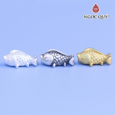 Charm bạc cá chép xỏ ngang - Ngọc Quý Gemstones
