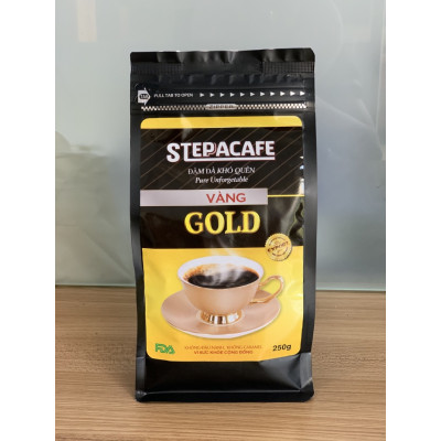 STEPPACAFE-Cà Phê Rang Xay GOLD 70% Arabica+30% Robusta (Túi 250g)