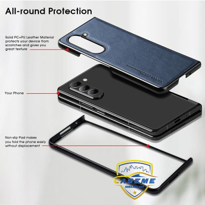 Ốp lưng da dành cho Samsung Galaxy Z Fold5 hàng chính hãng X-Level cao cấp (Tặng 2 túi PVC đựng thẻ ATM)