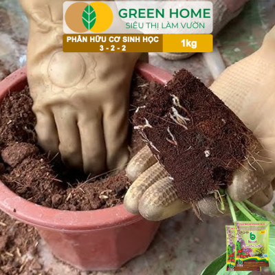 Phân Bón Hữu Cơ Greenhome, Better, Bao 1kg, Sinh Học Giúp Cây Khoẻ, Ổn Định, Sai Hoa, Đậu Trái