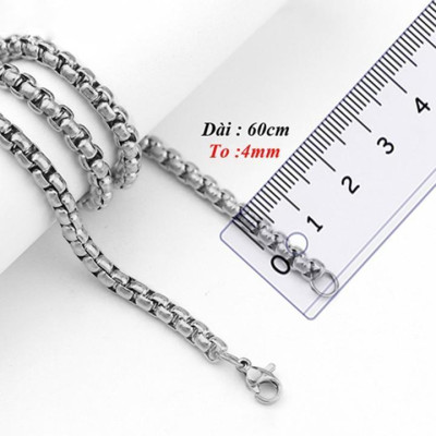Dây chuyền nam titan cao cấp đẹp sang trọng inox thép không gỉ kiểu bông dừa trangsucpt PTDCNA51